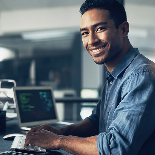 Man ready to give a demo of CloudSight