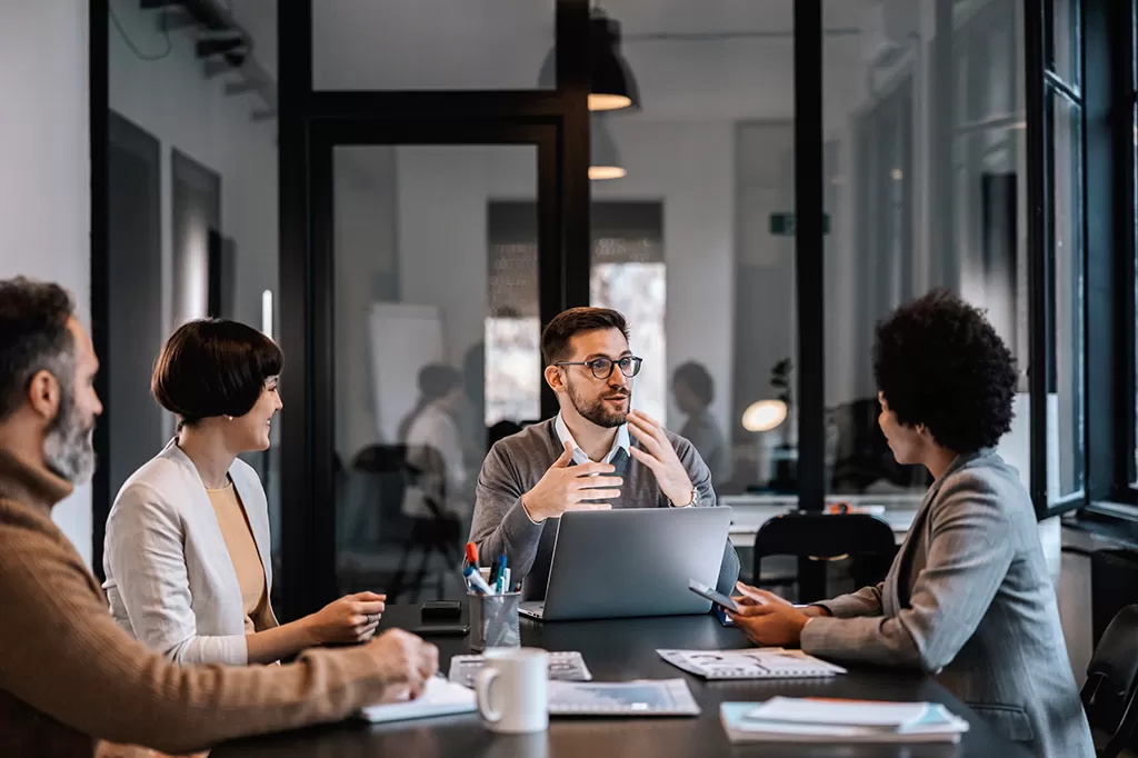 Business people discussing